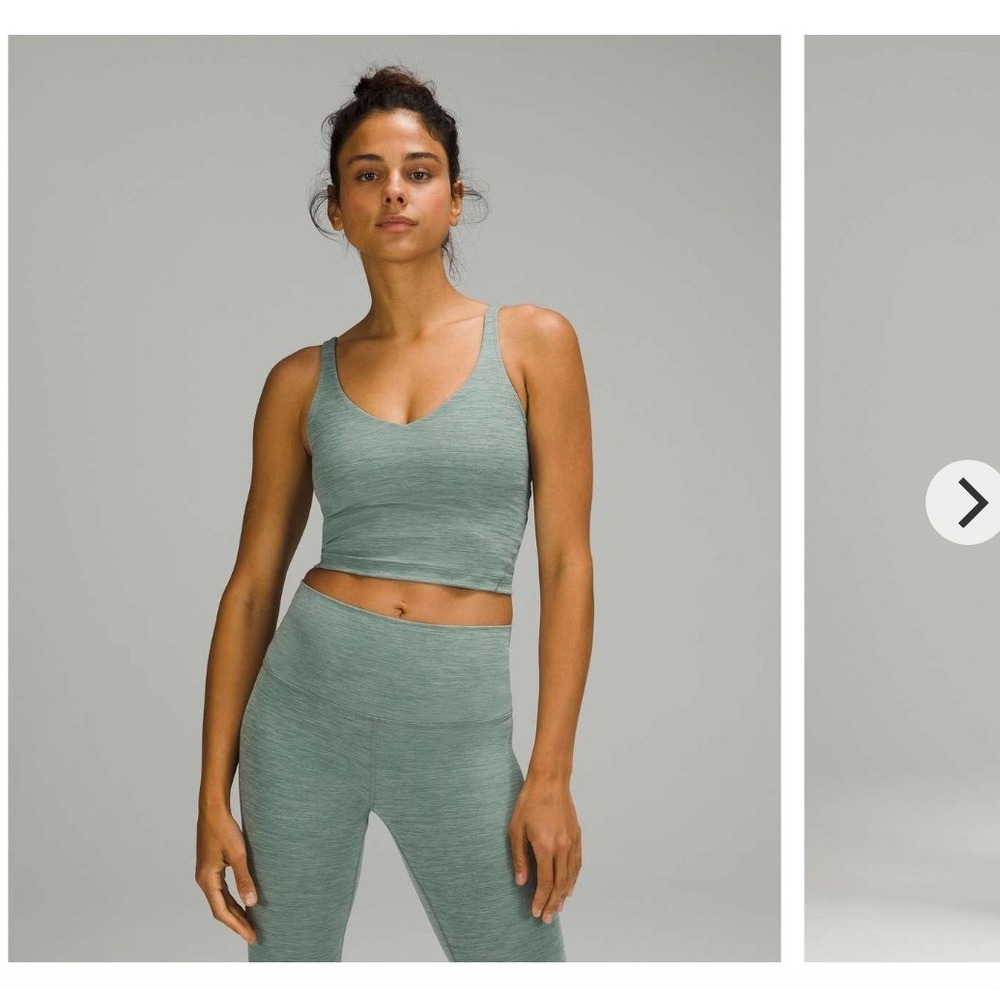 Lululemon Align Tank Top Heathered Tidewater Teal Nulu Size 0
